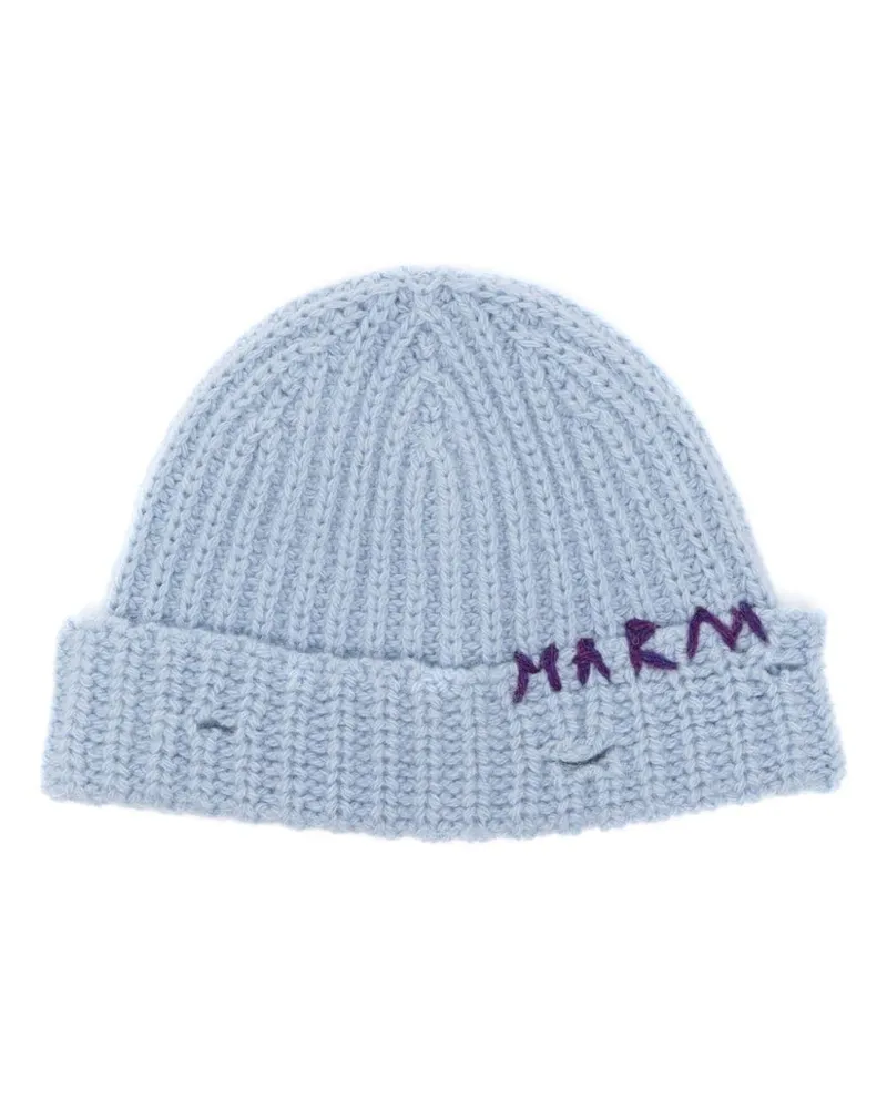 Marni Beanie mit Logo-Stickerei Blau