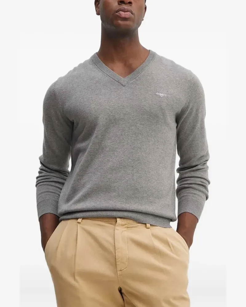 Gant Pullover mit V-Ausschnitt - Grau Grau