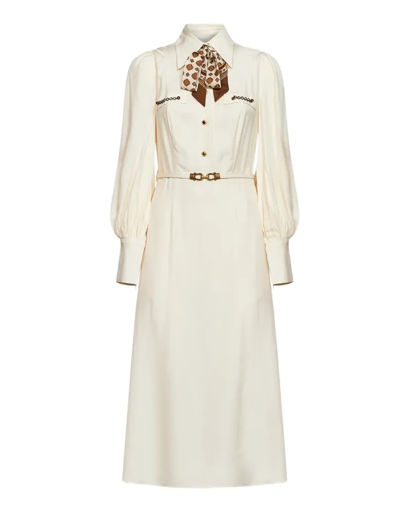 Zimmermann belted puff-sleeve dress - Nude Nude