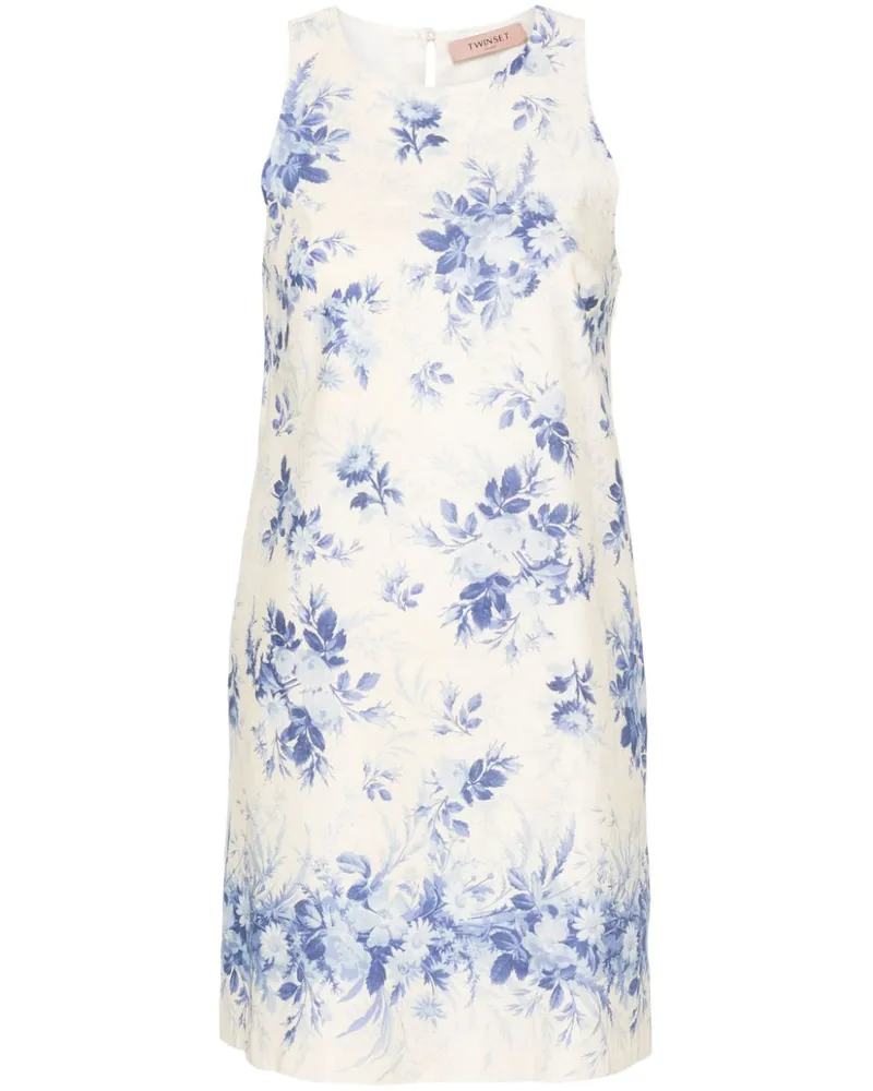 Twin-Set Minikleid mit Blumen-Print - Nude Nude