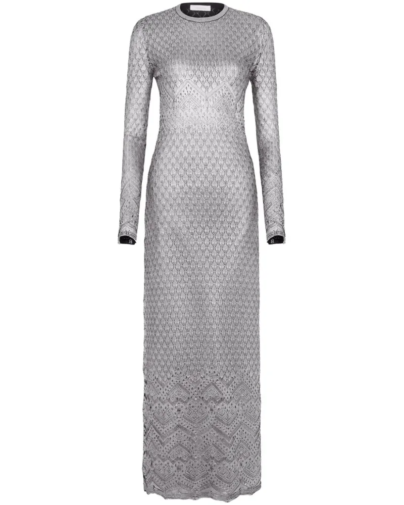 Paco Rabanne Maxikleid im Metallic-Look - Silber Silber