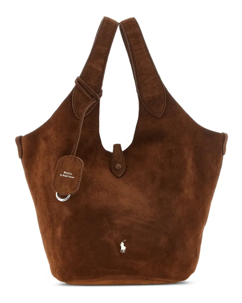 Ralph Lauren Polo Play Tote Bag aus Wildleder - Braun Braun