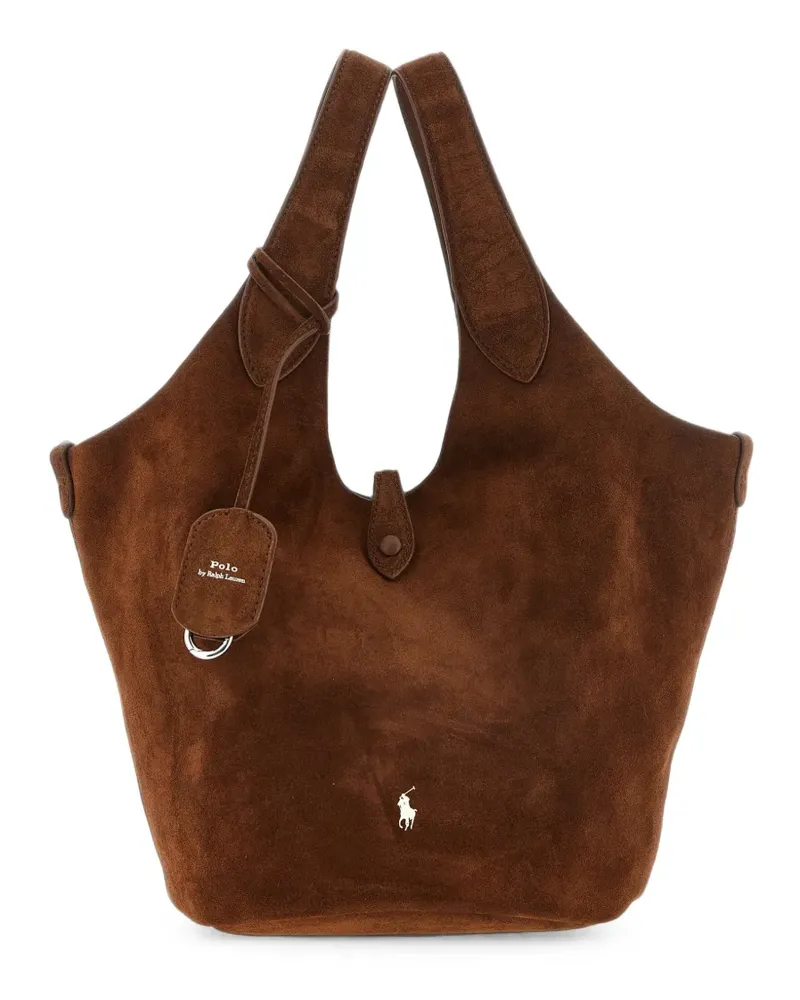 Ralph Lauren Polo Play Tote Bag aus Wildleder - Braun Braun