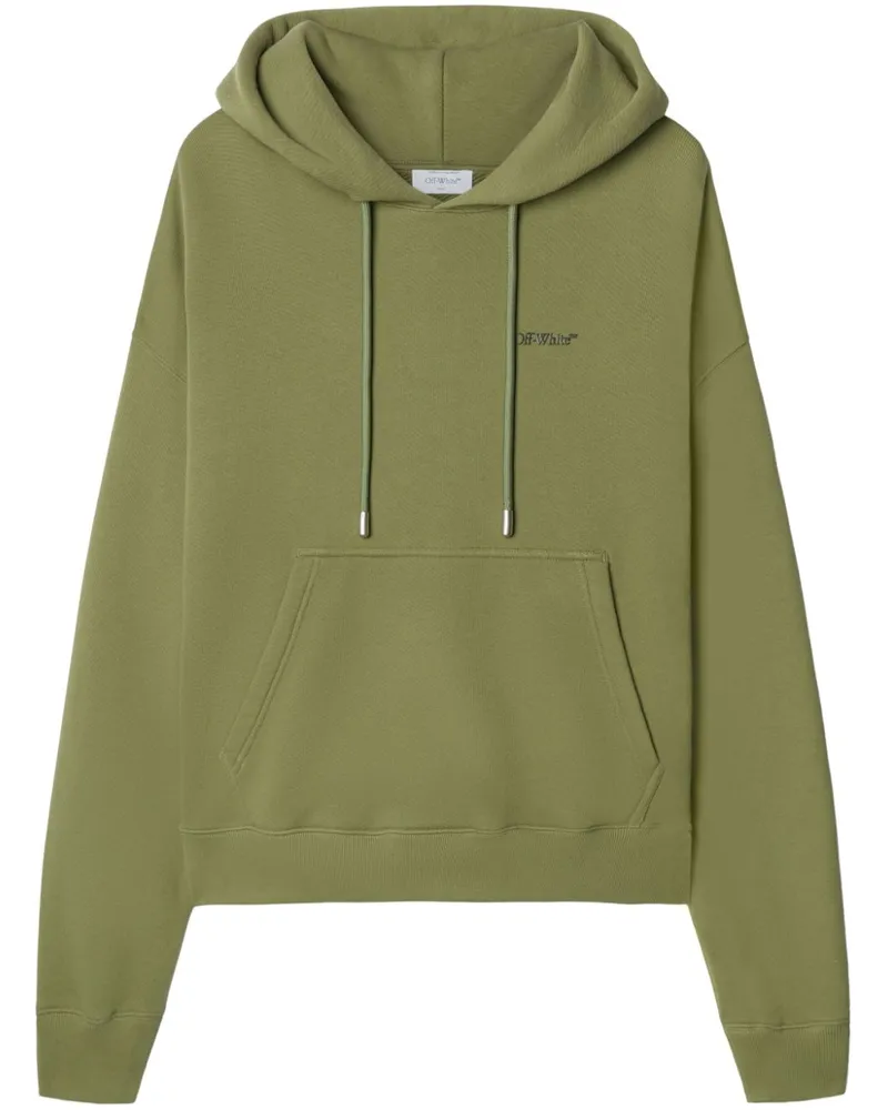 OFF-WHITE Hoodie mit Logo-Print - Grün Grün