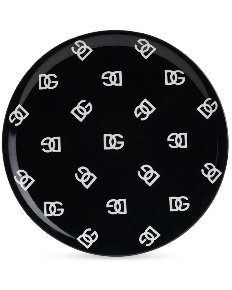 Dolce & Gabbana Pizzateller mit Logo-Print - Schwarz Schwarz