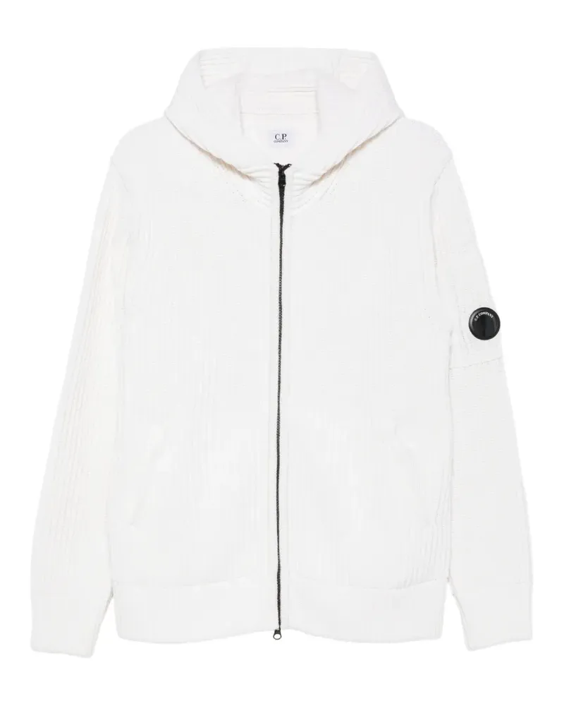 C.P. Company Gerippter Cardigan - Weiß Weiß