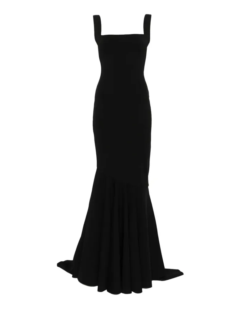 Solace London Lottie Maxikleid mit eckigem Ausschnitt - Schwarz Schwarz
