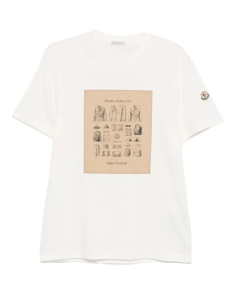 Moncler T-Shirt mit Archiv-Print - Weiß Weiß