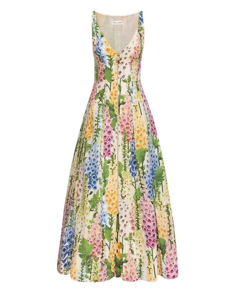 Oscar de la Renta Foxglove Popeline-Kleid - Weiß Weiß