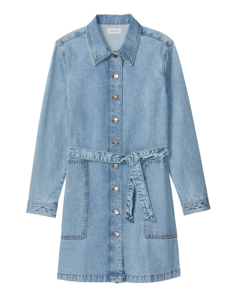 Calvin Klein belted buttoned mini dress - Blau Blau