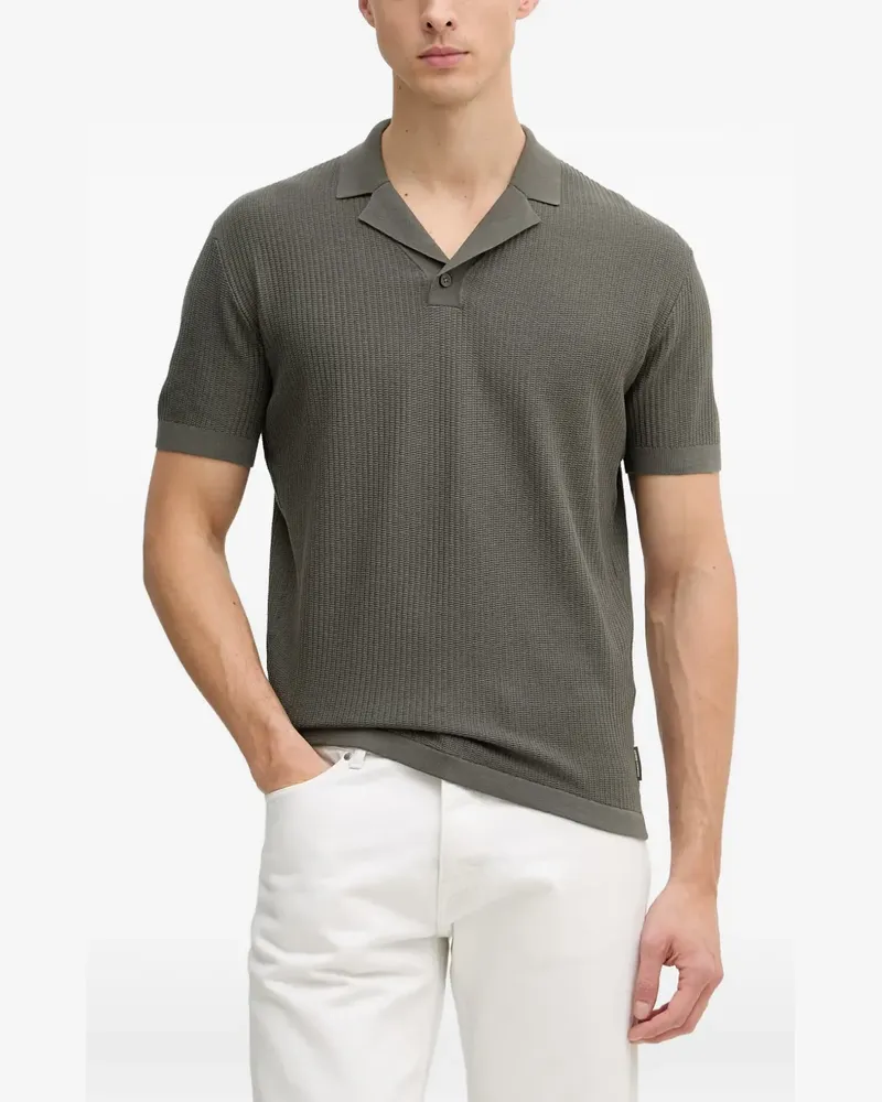 Armani Exchange ribbed-knit polo shirt - Grün Grün