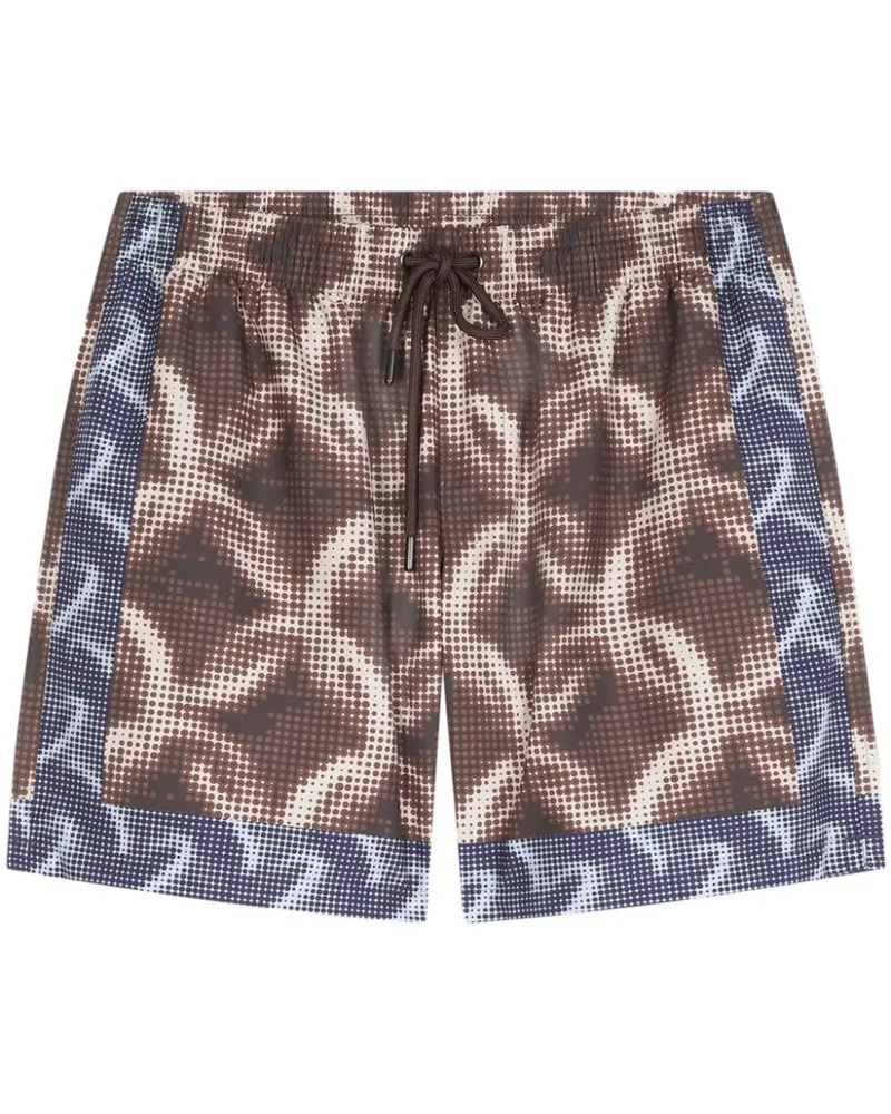 Dries van Noten Badeshorts mit Ketten-Print - Braun Braun