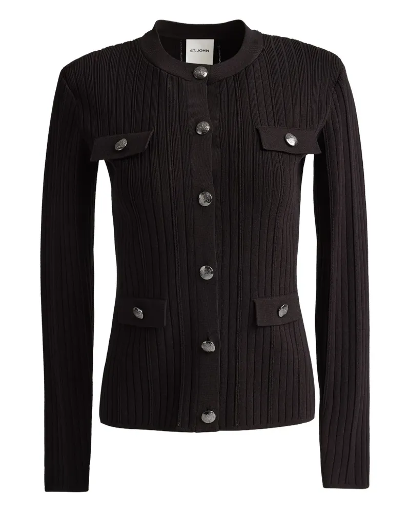 ST. JOHN Gerippte Jacke mit Knopfverschluss - Braun Braun