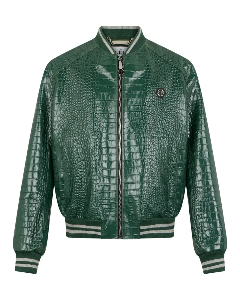 Philipp Plein Bomberjacke aus Leder - Grün Grün