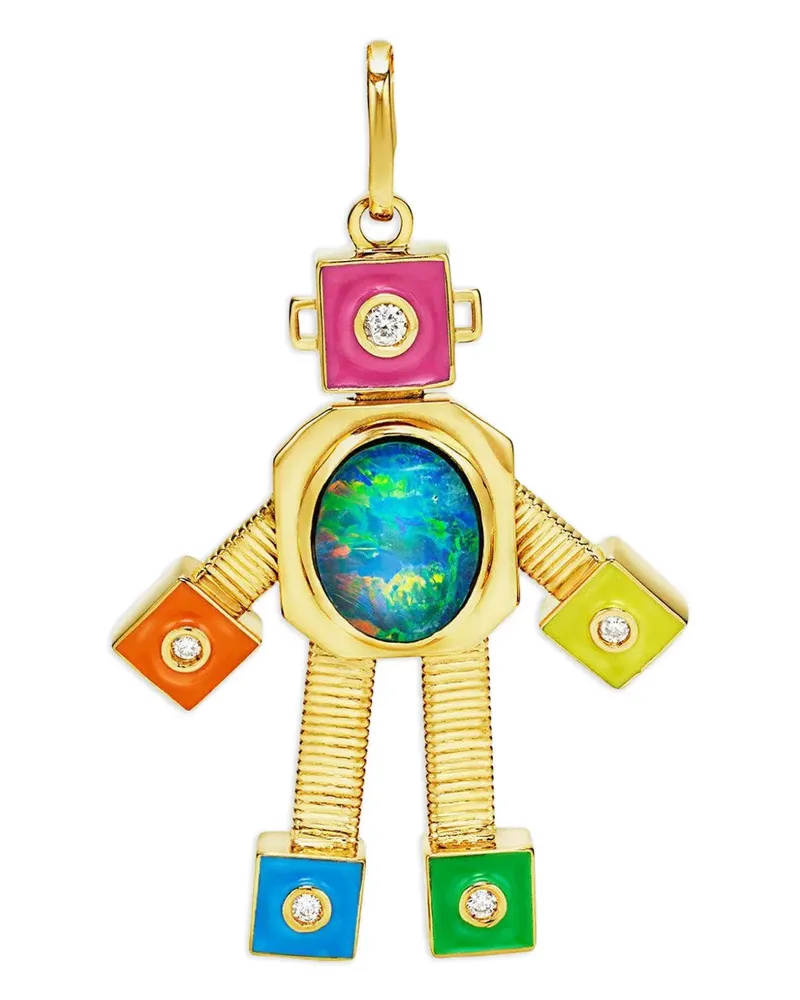 Vans 18kt Galaxy Heart Robot Gelbgoldanhänger Gold