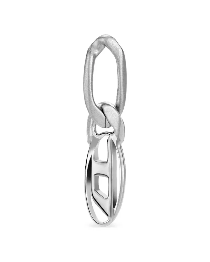 Diesel Oval D link earring - Silber Silber