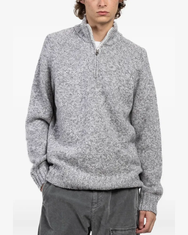 Gran Sasso Strukturierter Pullover mit Reißverschluss - Grau Grau