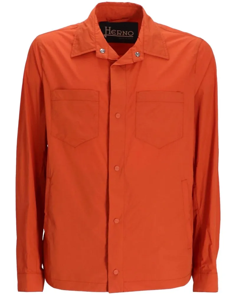 Herno Druckknopf-Hemd mit Taschen - Orange Orange