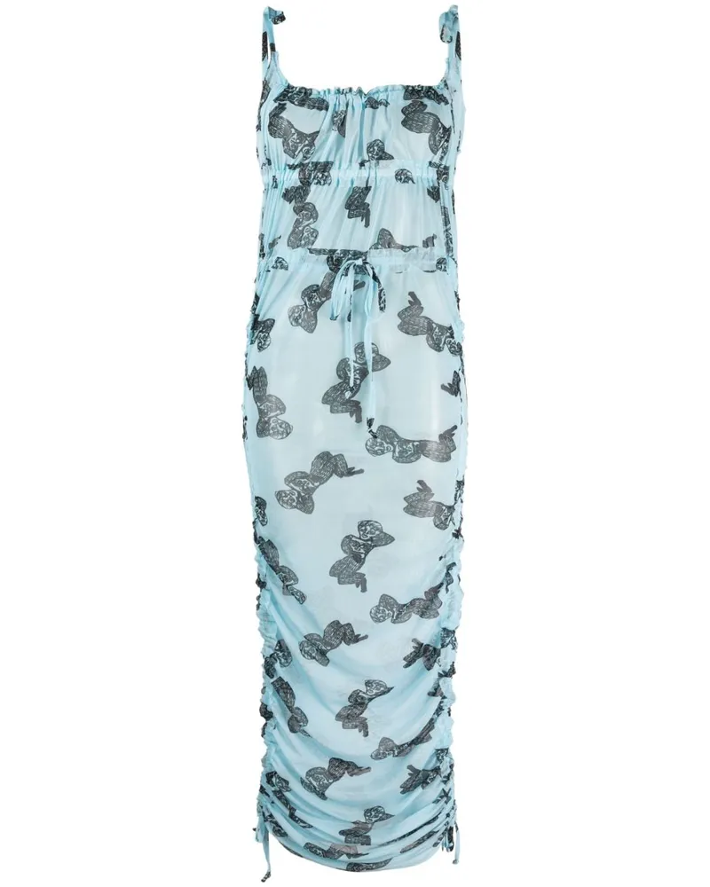 Charles Jeffrey Loverboy Midikleid mit grafischem Print Blau