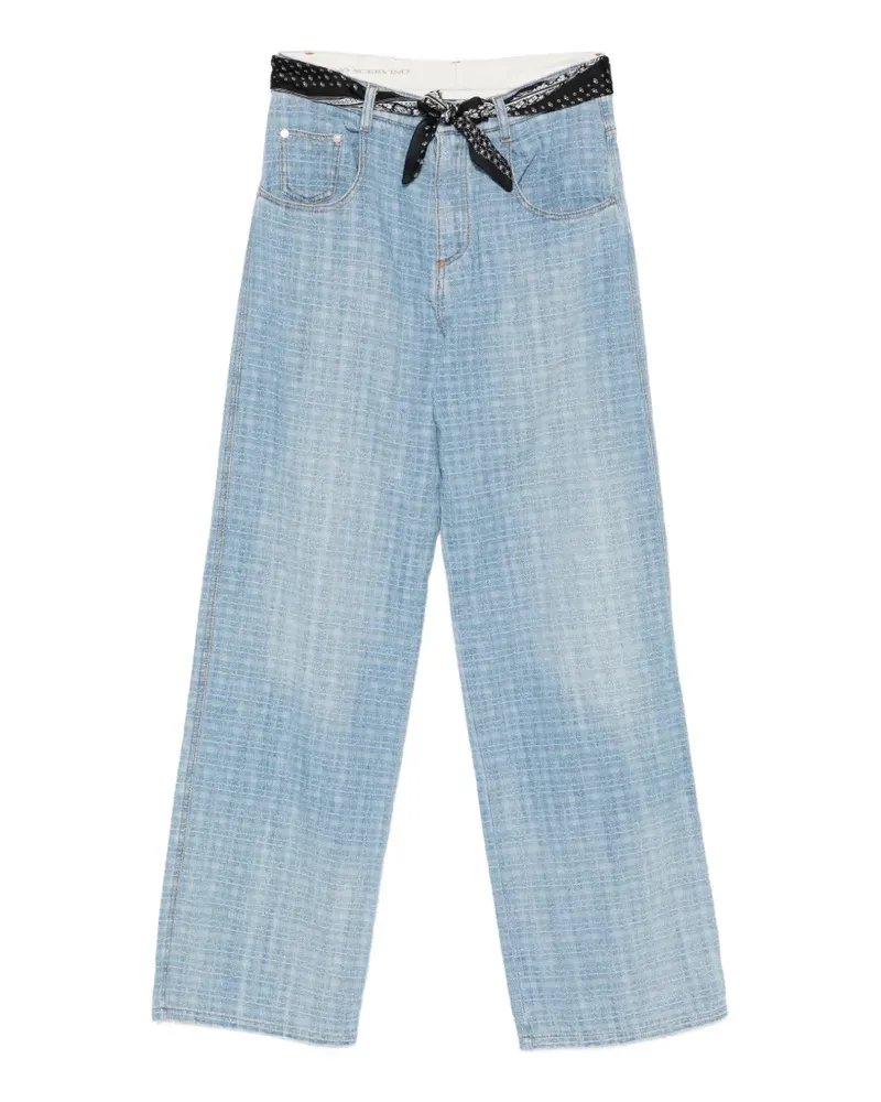 Ermanno Scervino check-pattern belted jeans - Blau Blau