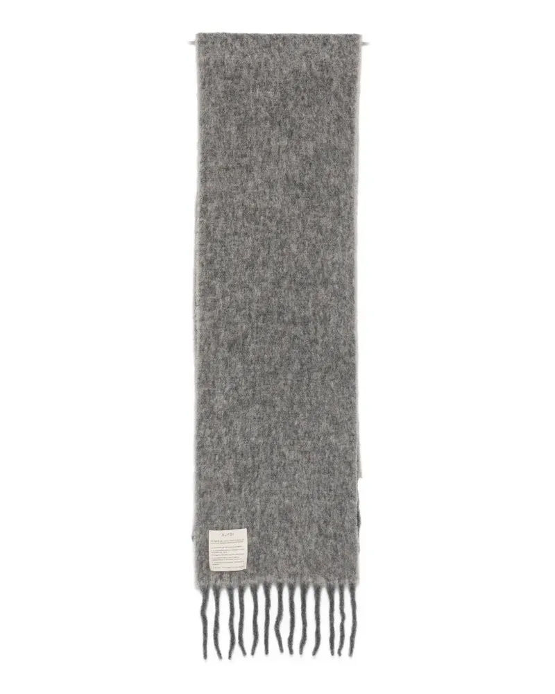 ALYSI Gestrickter Schal mit Fransen - Grau Grau