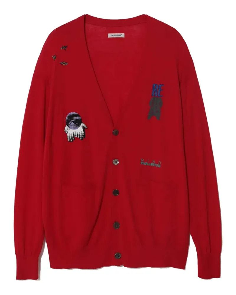Undercover graphic-print cardigan - Rot Rot