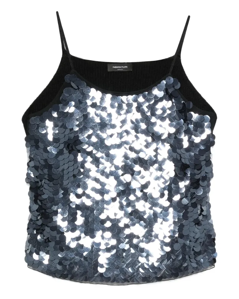 Fabiana Filippi Oberteil mit Pailletten - Schwarz Schwarz