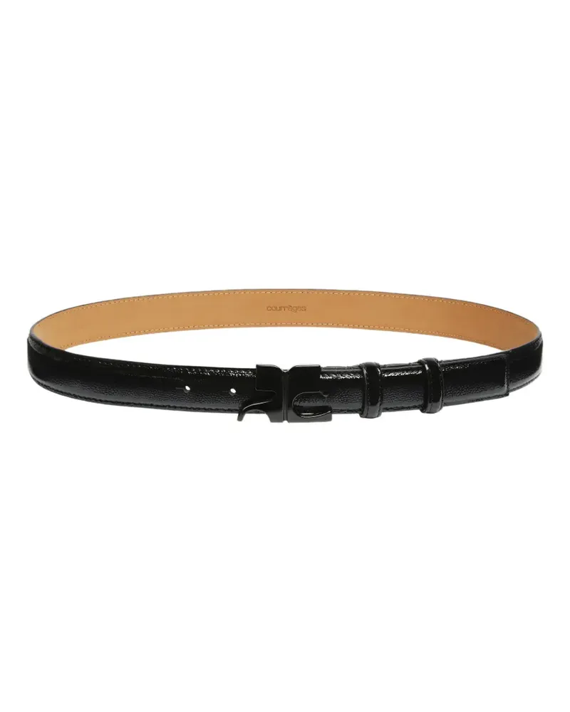 Courrèges AC logo-plaque leather belt - Schwarz Schwarz