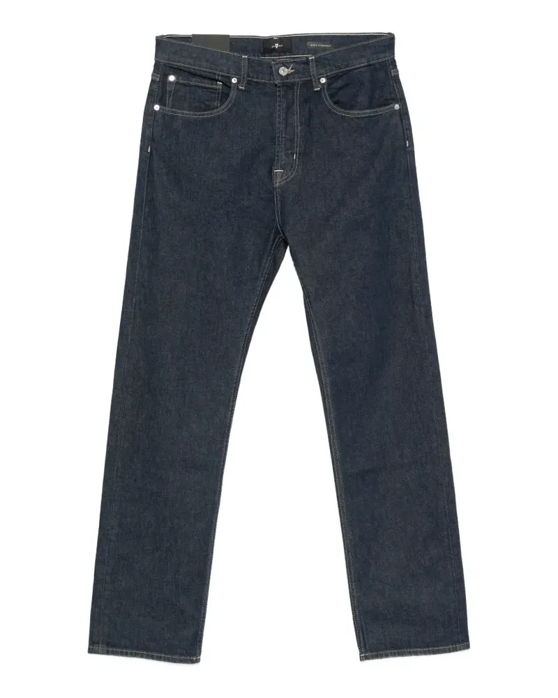 7 for all mankind contrast-stitch straight-leg jeans - Blau Blau