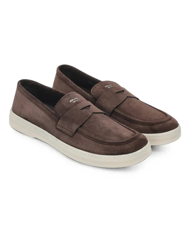 Prada Loafer mit Logo-Band - Braun Braun