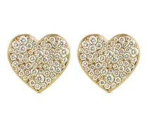 18kt Caviar Heart Gelbgoldohrringe mit Diamant