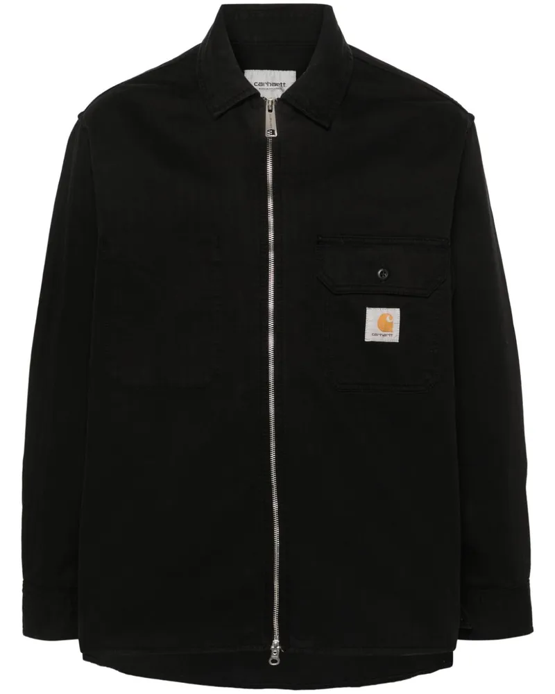 Carhartt WIP Rainer Hemdjacke mit Fischgrätenmuster - Schwarz Schwarz