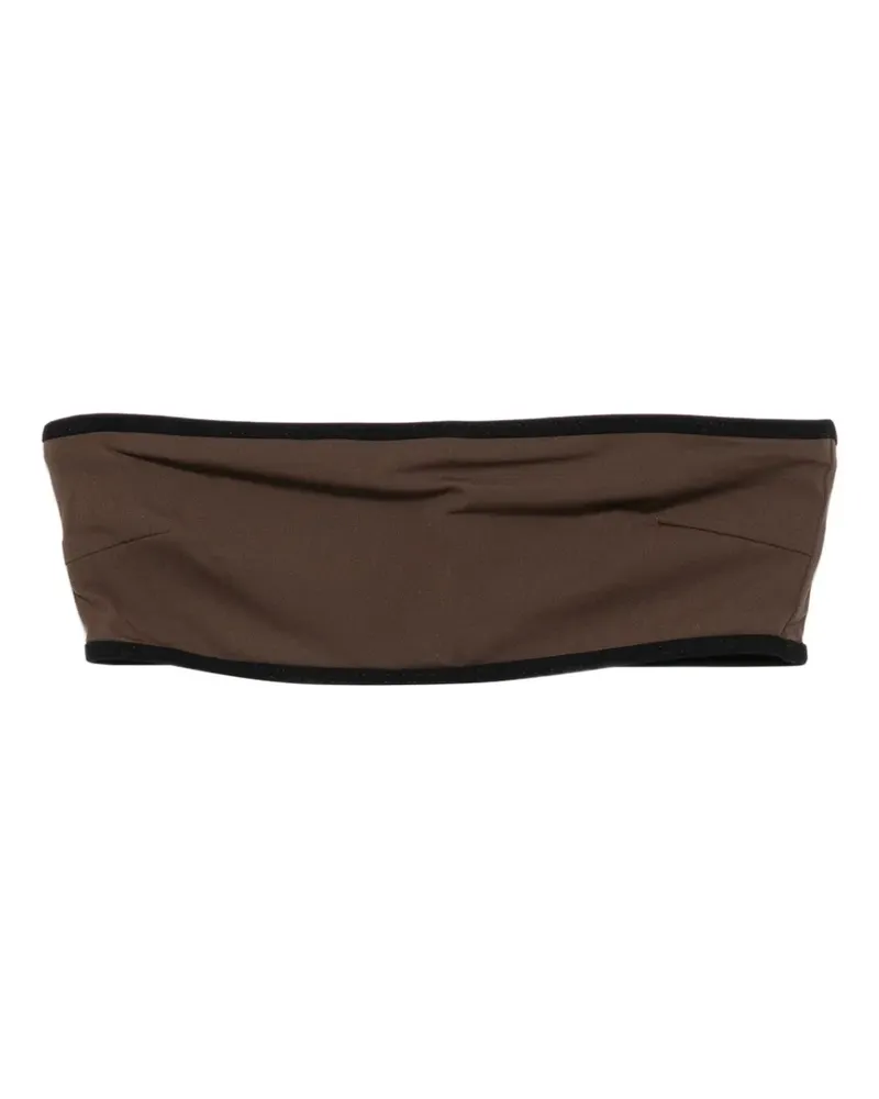 Totême contrast-trim bikini top - Braun Braun