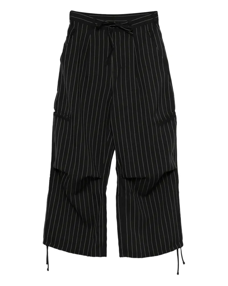Y-3 stripe-pattern trousers - Schwarz Schwarz
