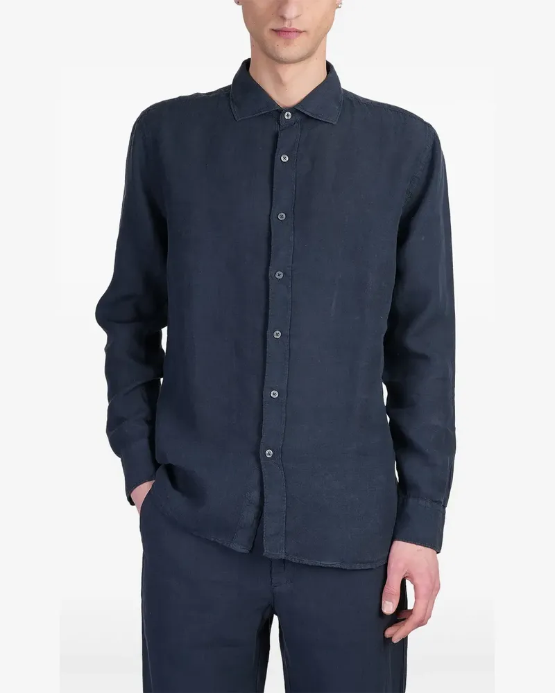 120% Lino Hemd aus Leinen - Blau Blau