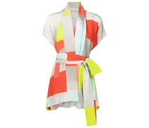 Canvas-Kimono mit Gürtel - Mehrfarbig