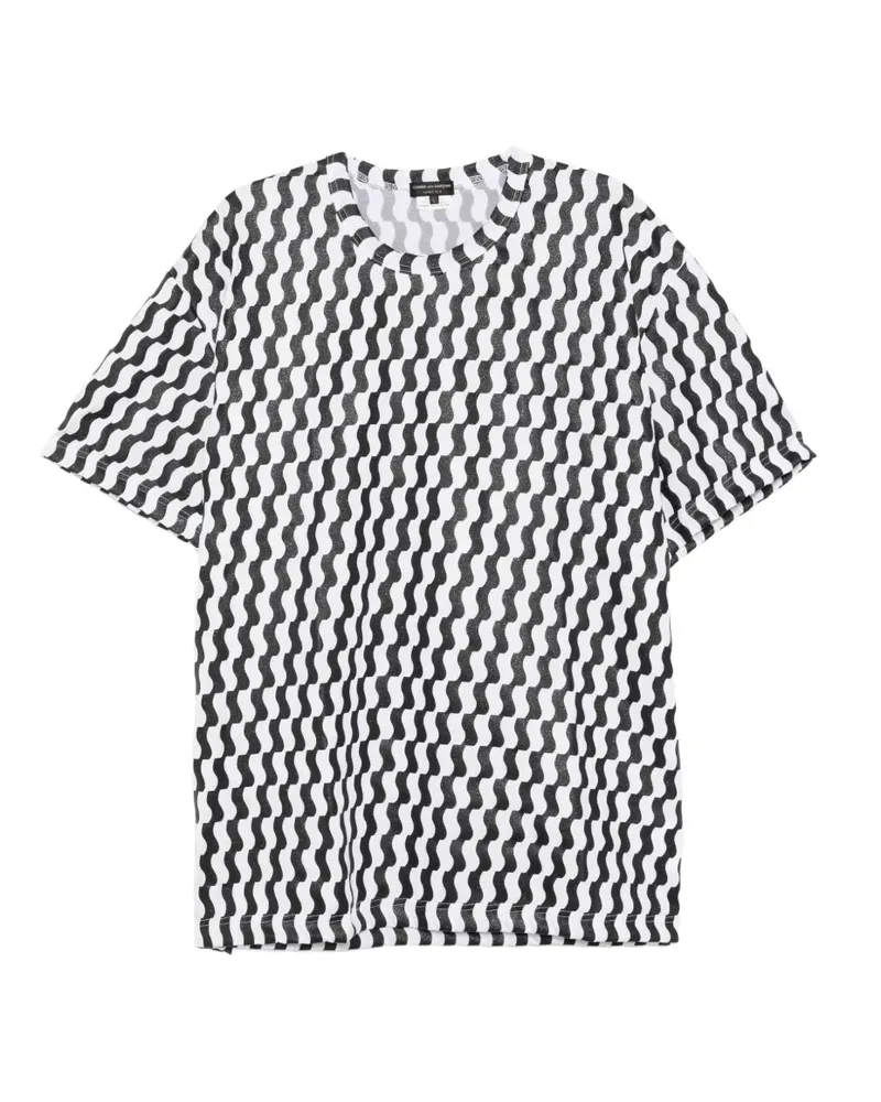 Comme des Garçons wave-print T-shirt - Weiß Weiß