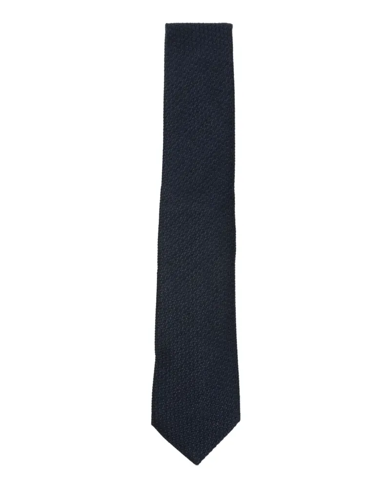 Canali Seidenkrawatte mit Mikro-Muster - Blau Blau