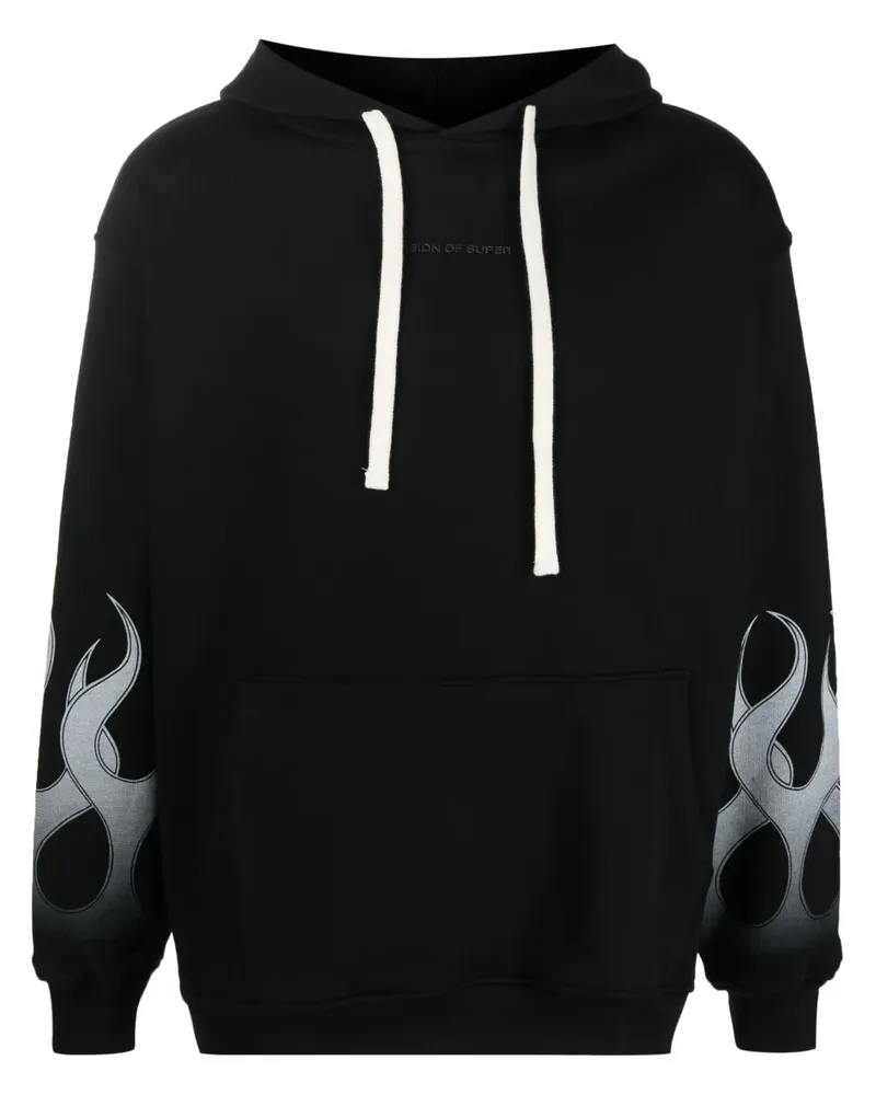 Vision Of Super Hoodie mit Flammen-Print - Schwarz Schwarz