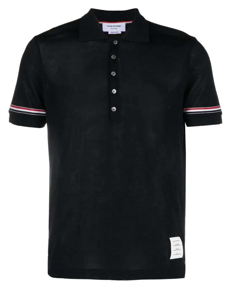 Thom Browne Poloshirt mit RWB-Streifen - Blau Blau