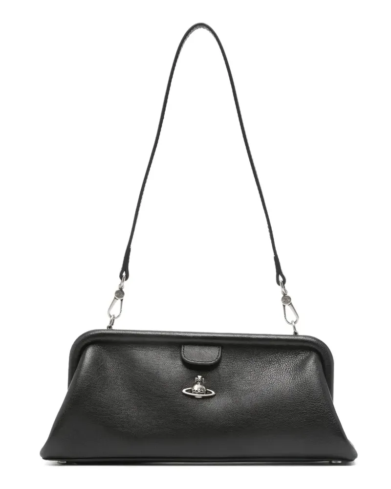 Vivienne Westwood Jane Orb-plaque grained-leather shoulder bag - Schwarz Schwarz