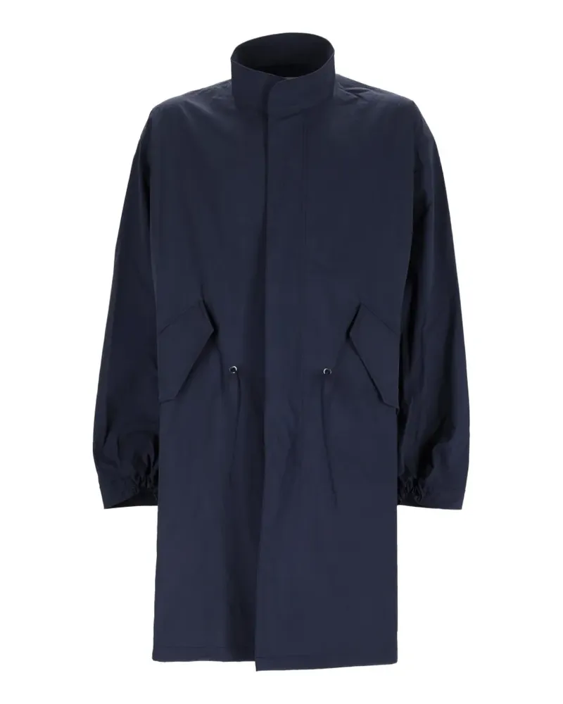 YMC drawstring-waist high-neck parka - Blau Blau