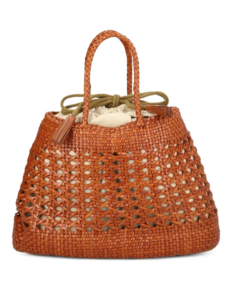 Dragon Diffusion Santa Cano Tan woven shoulder bag - Braun Braun