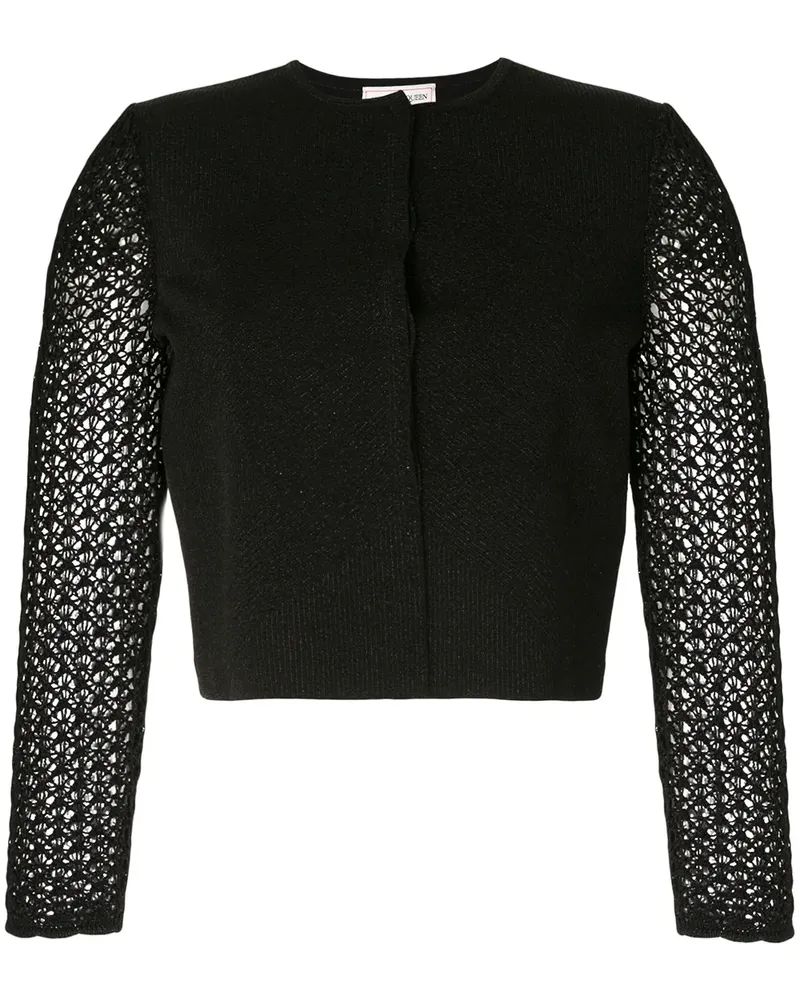 Alexander McQueen Cardigan mit Sheer-Ärmeln - Schwarz Schwarz