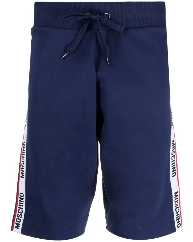 Moschino Lounge-Shorts mit Logo-Streifen - Blau Blau