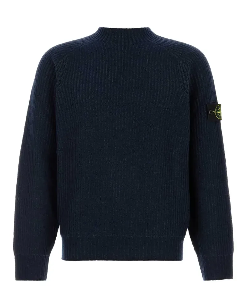 Stone Island ribbed-knit logo-patch sweater - Blau Blau