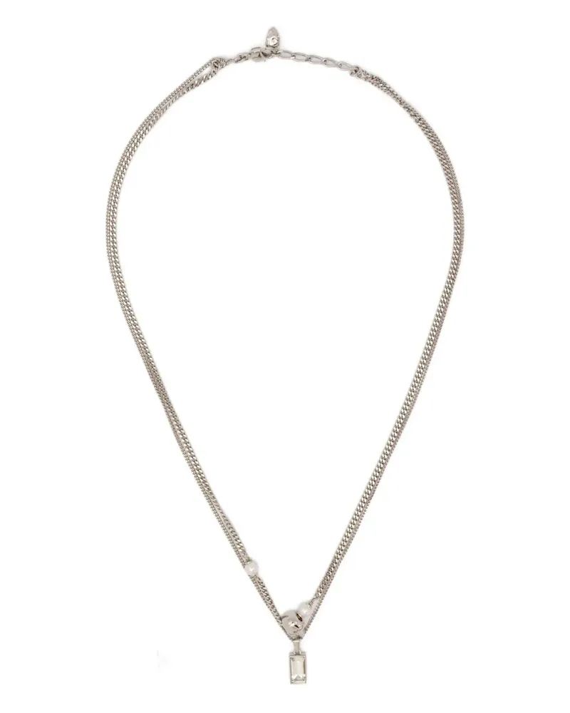 Alexander McQueen Skull Halskette aus Messing - Silber Silber