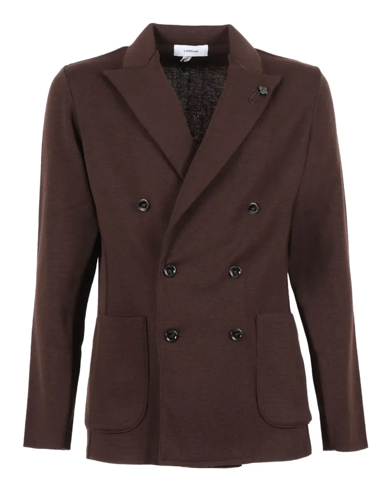 LARDINI double-breasted wool jacket - Braun Braun