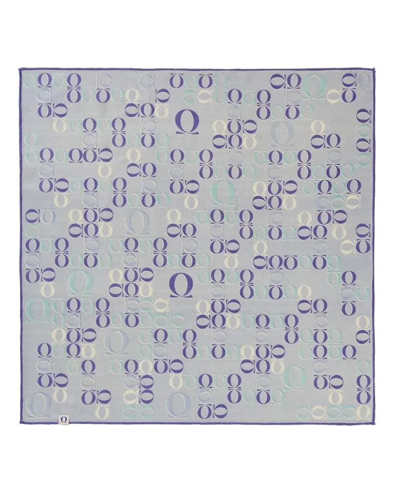 Puschoen Seidenschal mit Logo-Love - Blau Blau