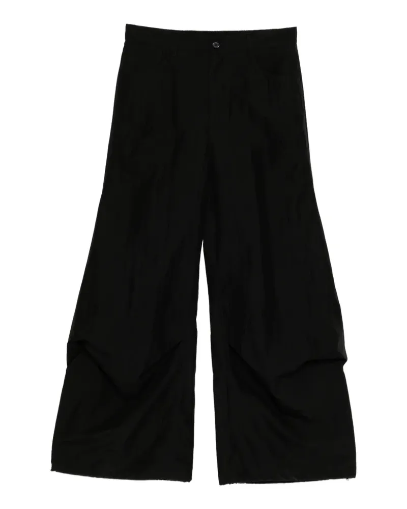 SONGZIO crinkled-finish trousers - Schwarz Schwarz